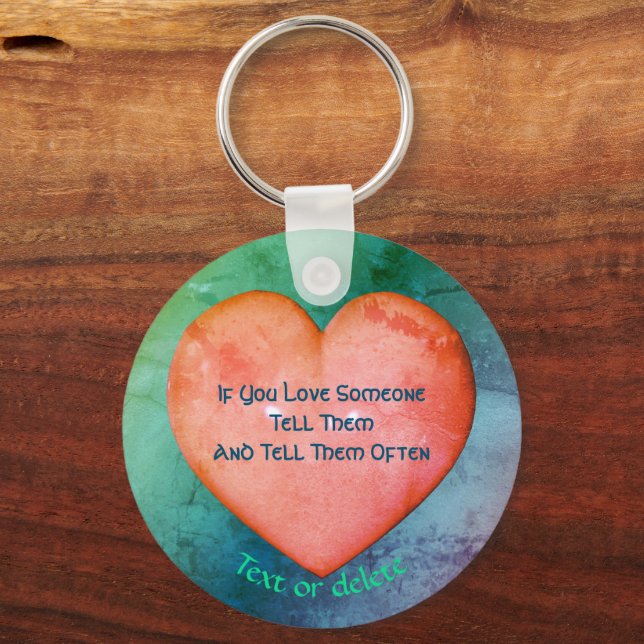 Tell Them You Love Them Pink Heart Personalised Key Ring (Front)