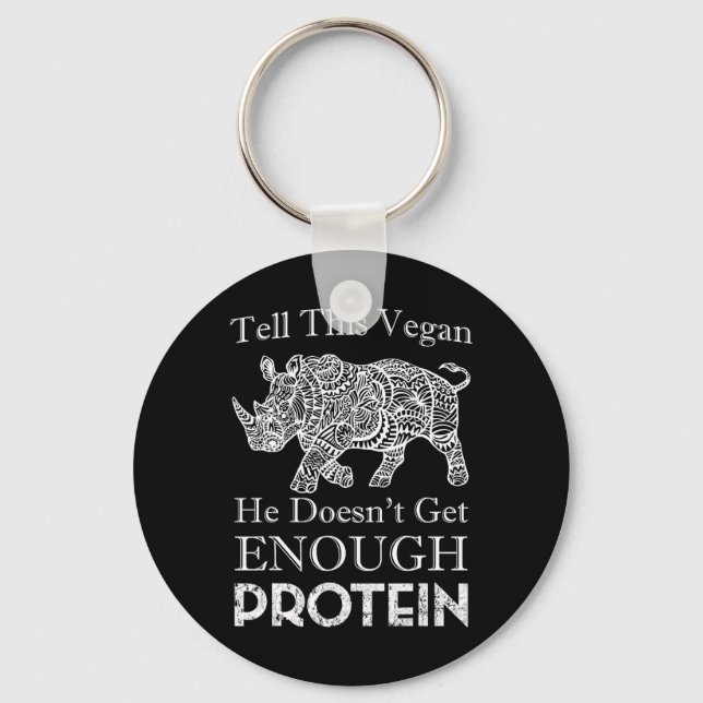 Tell This Vegan Enough Protein Vegan Bodybuilding  Key Ring (Front)