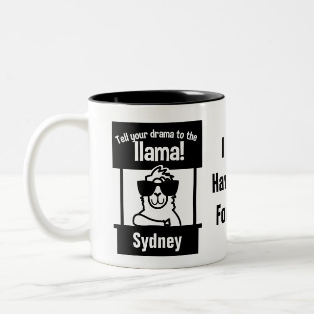 Tell Your Drama To The Llama Personalise Mug (Left)
