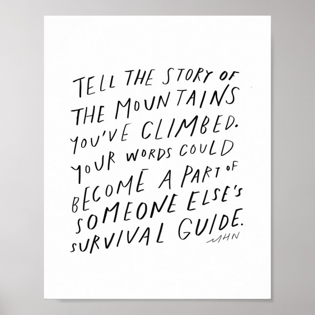 Tell your story - inspirational quote writer gift poster (Front)