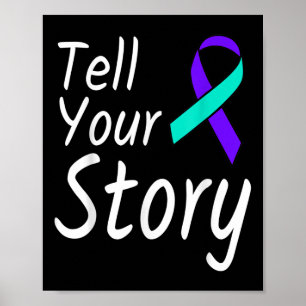 Tell Your Story Suicide Prevention Ribbon Awarenes Poster