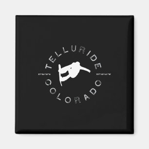 Telluride Co Vintage Graphic Retro Snowboarding T Magnet