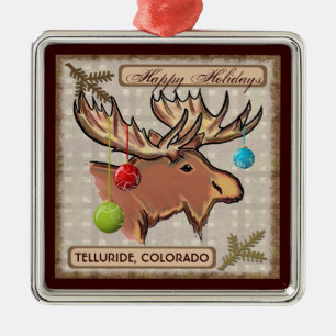 Telluride Colorado artistic moose ornament