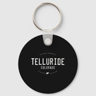 Telluride Colorado Graphic Distressed Vintage Snow Key Ring