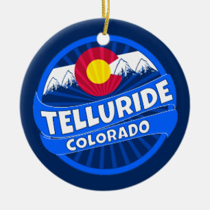 Telluride Colorado mountain burst ornament