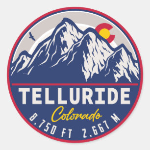 Telluride Colorado Mountains Retro Vintage Classic Round Sticker
