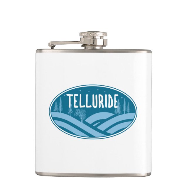 Telluride Colorado Outdoors Hip Flask (Front)