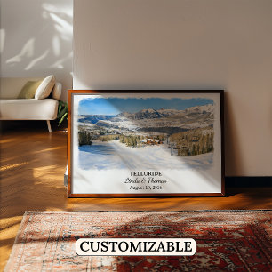 Telluride Colorado Poster, Watercolor, Custom Poster