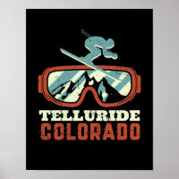 Telluride Colorado Retro Skiing Snowboarding