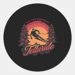 Telluride Colorado San Juan Mountains Snow Skiing Classic Round Sticker