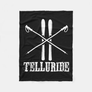 Telluride colorado ski skier skiing poles down fleece blanket