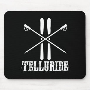 Telluride colorado ski skier skiing poles down mouse pad