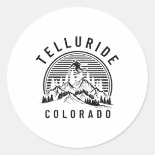 Telluride Colorado Ski Skiing Vintage Pride Souven Classic Round Sticker