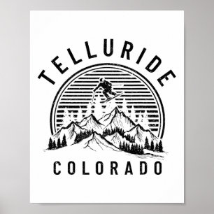 Telluride Colorado Ski Skiing Vintage Pride Souven Poster
