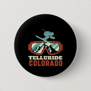 Telluride Colorado Vintage Retro Skiing And Snowbo 6 Cm Round Badge