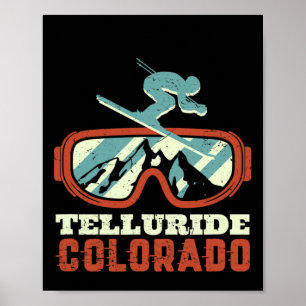 Telluride Colorado Vintage Retro Skiing And Snowbo Poster