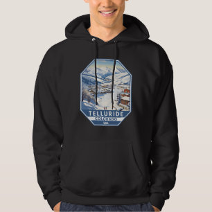 Telluride Colorado Winter Travel Art Vintage Hoodie