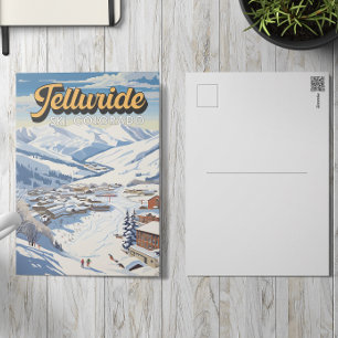 Telluride Colorado Winter Travel Art Vintage Postcard