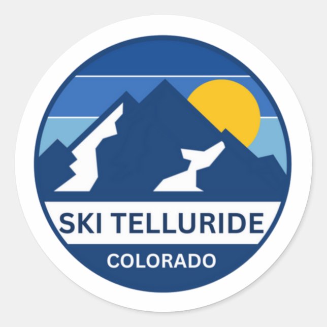 Telluride Ski Colorado Classic Round Sticker (Front)