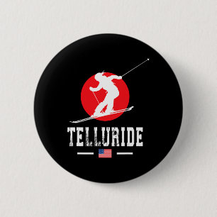 Telluride Usa Ski Resort Rocky Mountains American 6 Cm Round Badge