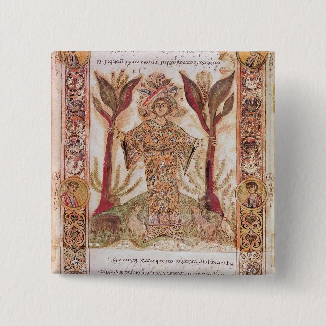 Tellus, from Exultet I, c.1030 15 Cm Square Badge (Front)