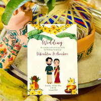 Telugu Tamil South Indian wedding invitation