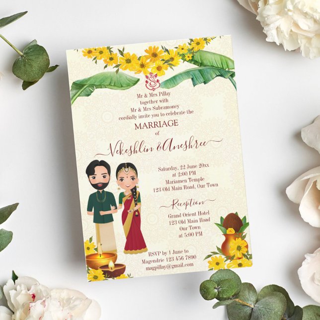 Telugu Tamil South Indian wedding invitation (Creator Uploaded)