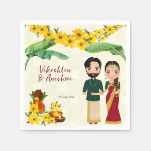Telugu Tamil South Indian wedding personalised Napkin