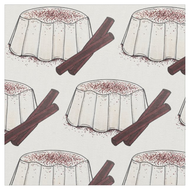 Tembleque Puerto Rican Coconut Dessert Pudding Fabric (Close Up)
