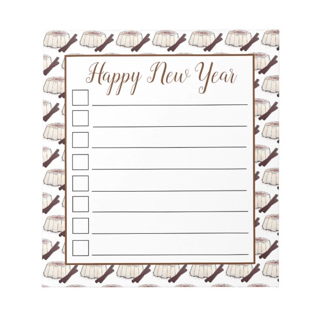Tembleque Puerto Rican New Year Coconut Pudding Notepad (Front)
