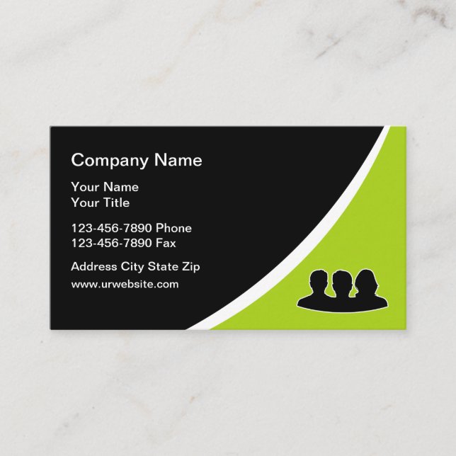 Temp Staffing Agency Business Cards (Front)