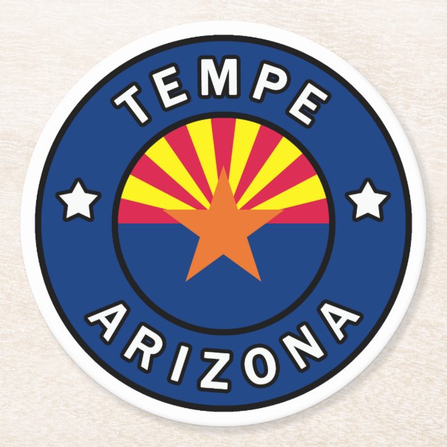 Tempe Arizona Round Paper Coaster (Front)