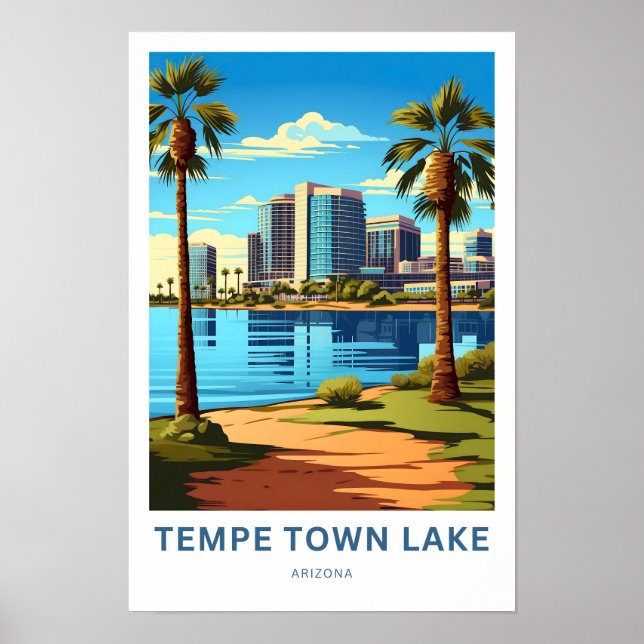 Tempe Town Lake Arizona Travel Print (Front)