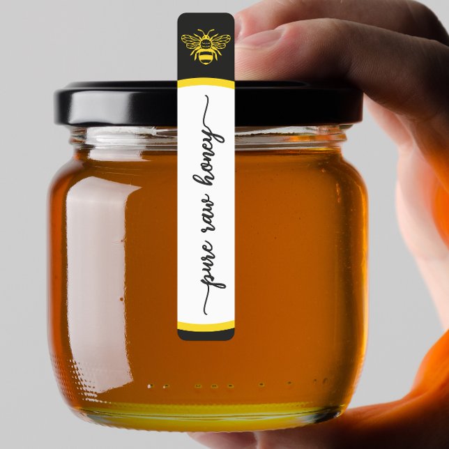 Temper proof Honey Jar Labels  Honeybee Bee Apiary (Creator Uploaded)