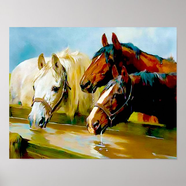 Temperance Society Horses by Arthur Wardle  Poster (Front)