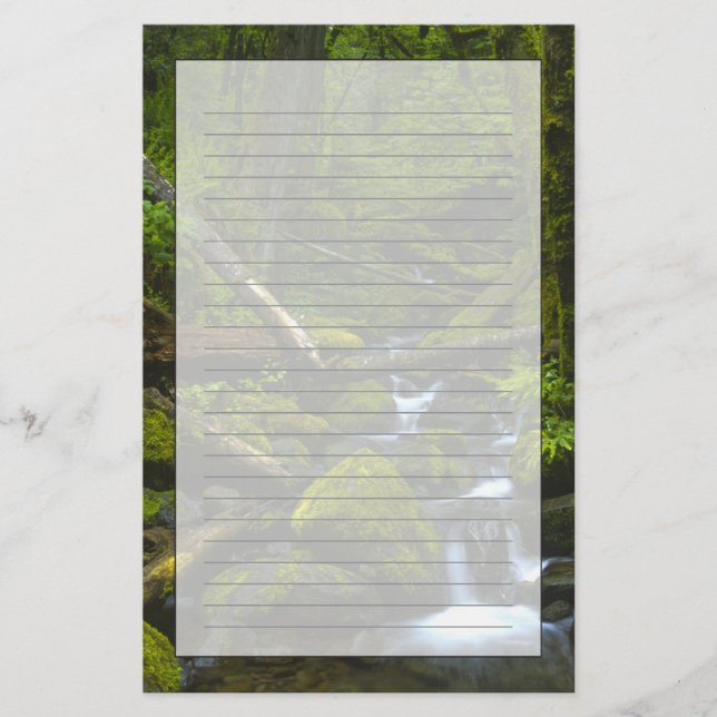 Temperate Rainforest Stream in Columbia River Stationery (Front)