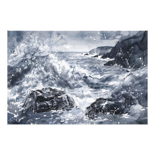 Tempest on the Welsh Shore Photo Print