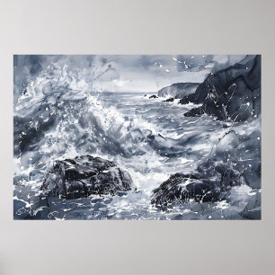 Tempest on the Welsh Shore Poster