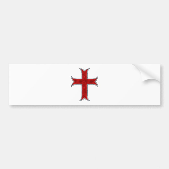 Templar Cross Bumper Sticker (Front)