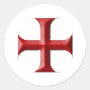 Templar Cross Classic Round Sticker