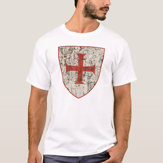 Templar Cross, Distressed T-Shirt (Front)