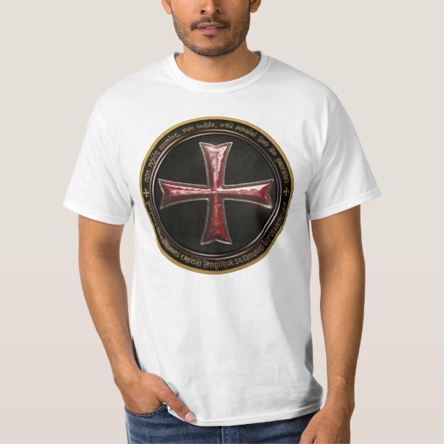 Templar Cross Non Nobis Domine  T-Shirt (Front)