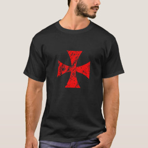 Templar Cross with Weathered Effect Knights Templa T-Shirt