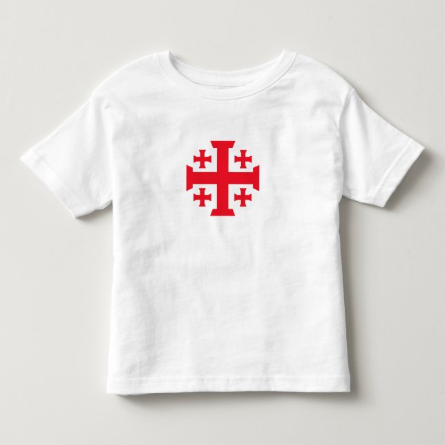 Templar Crusader Jerusalem Cross Toddler Tee Shirt (Front)