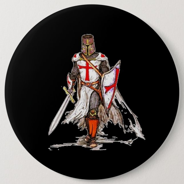 Templar Knight 6 Cm Round Badge (Front)
