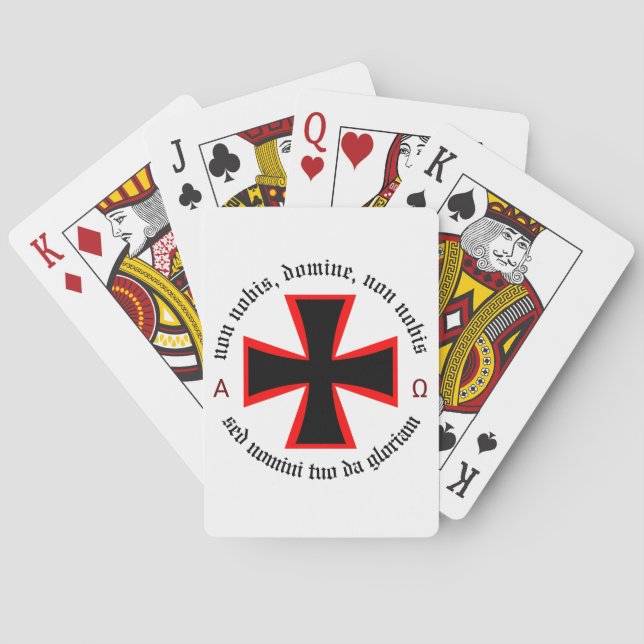Templar Knight Alpha-Omega Non Nobis Domine Playing Cards (Back)