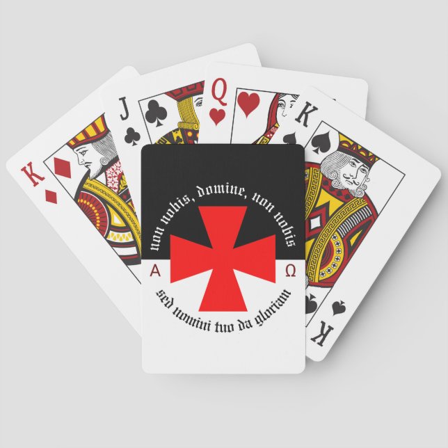 Templar Knight Alpha-Omega Non Nobis Domine Playing Cards (Back)