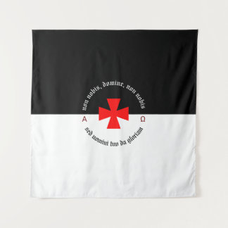 Templar Knight Alpha-Omega Non Nobis Domine Tapestry