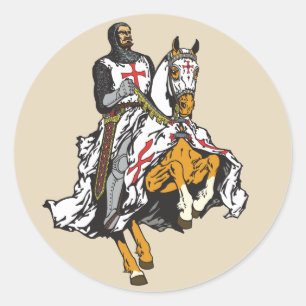 Templar knight classic round sticker