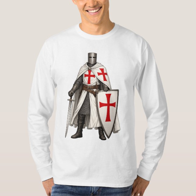 Templar Knight Crusader Men's Long Sleeve Tee (Front)